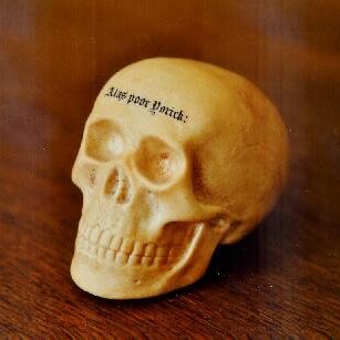 White Goss China model of Yorick's Skull