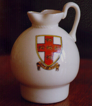 White Goss China model of a Ewer with York crest